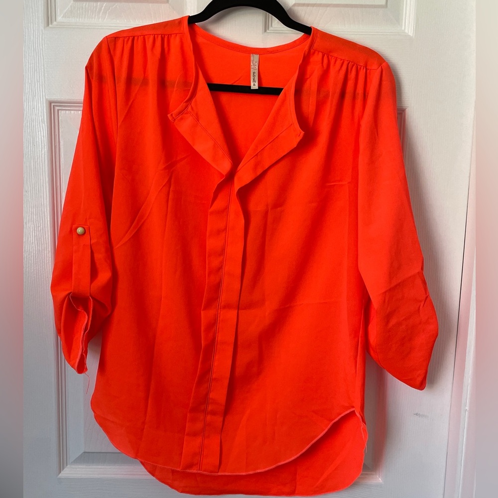Poema Neon Orange Small Tunic Top